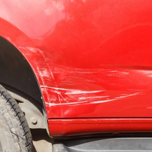 Body Of Blue Car Get Damaged By Accident